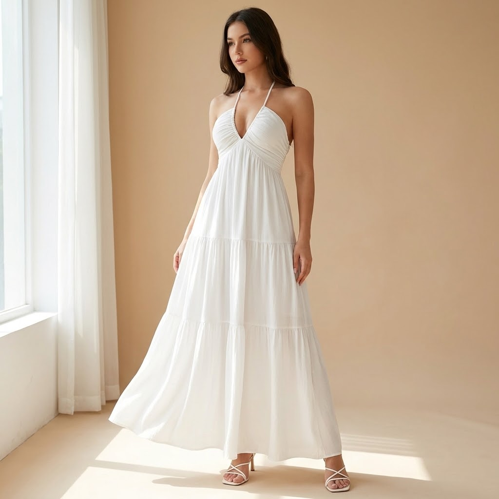 Moonlit Halter Dress