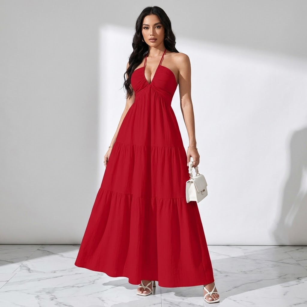 Moonlit Halter Dress